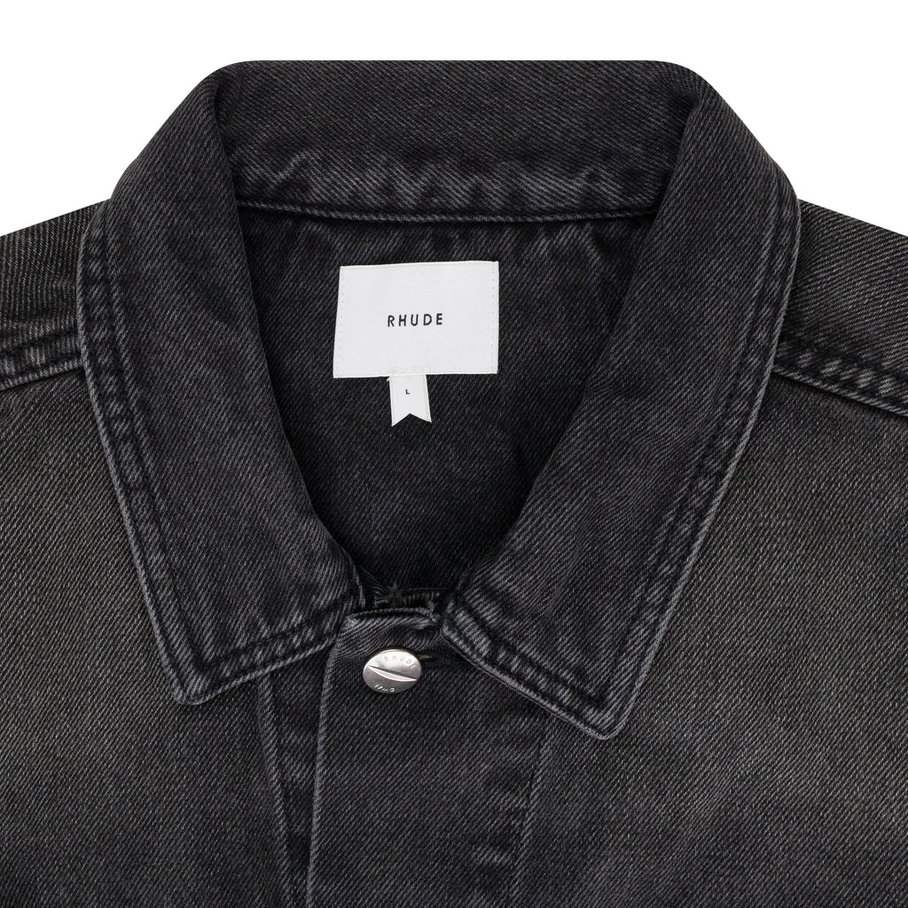 BLACK OVERSIZED DENIM TRUCKER JACKET