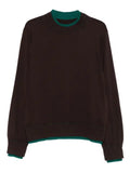 sacai contrast-trim crew-neck sweater