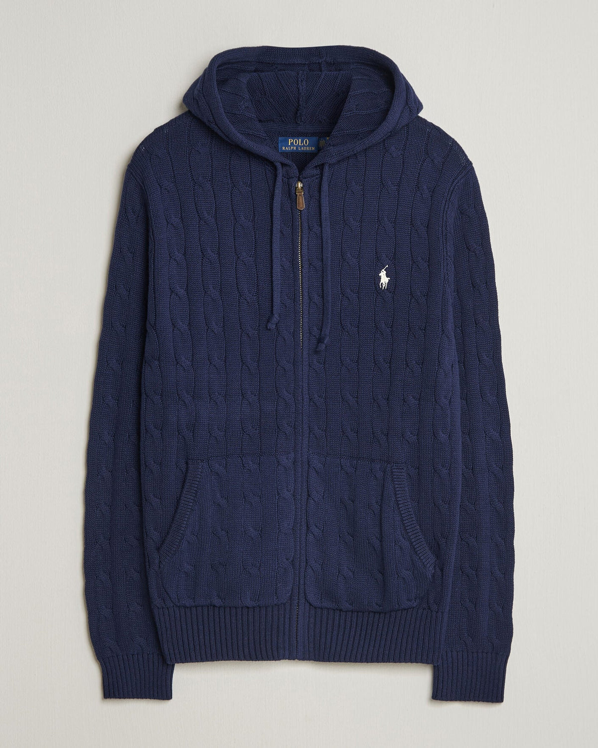 Polo Ralph Lauren Cable Knit Zip Hoodie - Grey