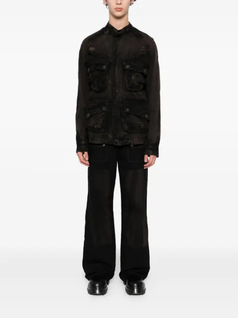 Julius distressed-effect denim jacket