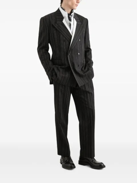 Dolce & Gabbana Sicilia double-breasted pinstriped virgin wool jacket