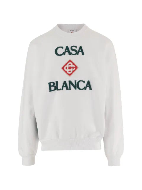 Casablanca white Diamond logo embroidered sweatshirt