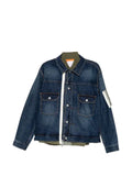 sacai denim layered twill jacket