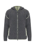 Diesel zip-up hoodie in dual-texture knit