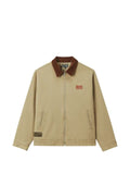 izzue corduroy-collar zip-up jacket
