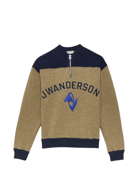 JW Anderson logo-embroidered half-zip sweater