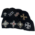 Rhinestone Cross Gem Knit Beanie Multi‑Style Streetwear Unisex