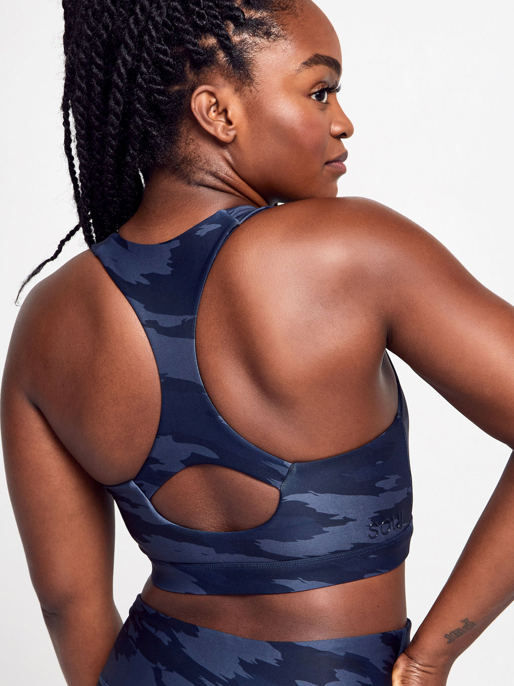 DOUBLE KNIT CAMO BRA