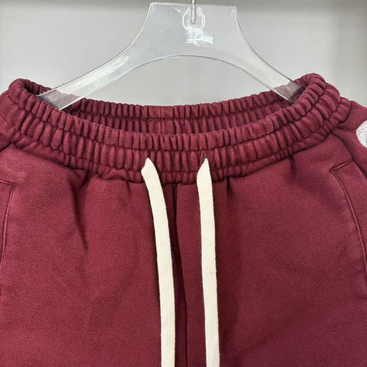 Godspeed Burgundy Side-Letter Graphic Shorts