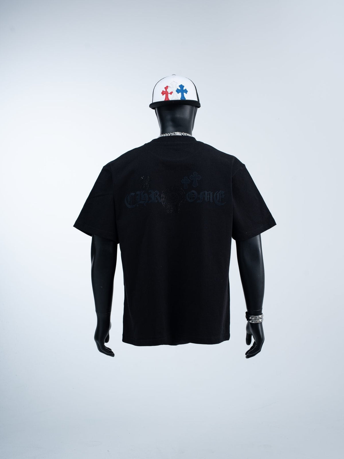 Chrome Hearts Rhinestone Slogan Graphic T-Shirt