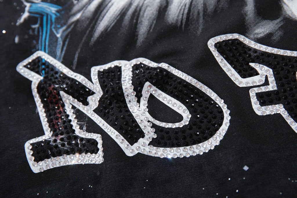 BKYS Revival Rhinestone Portrait Graphic T-Shirt