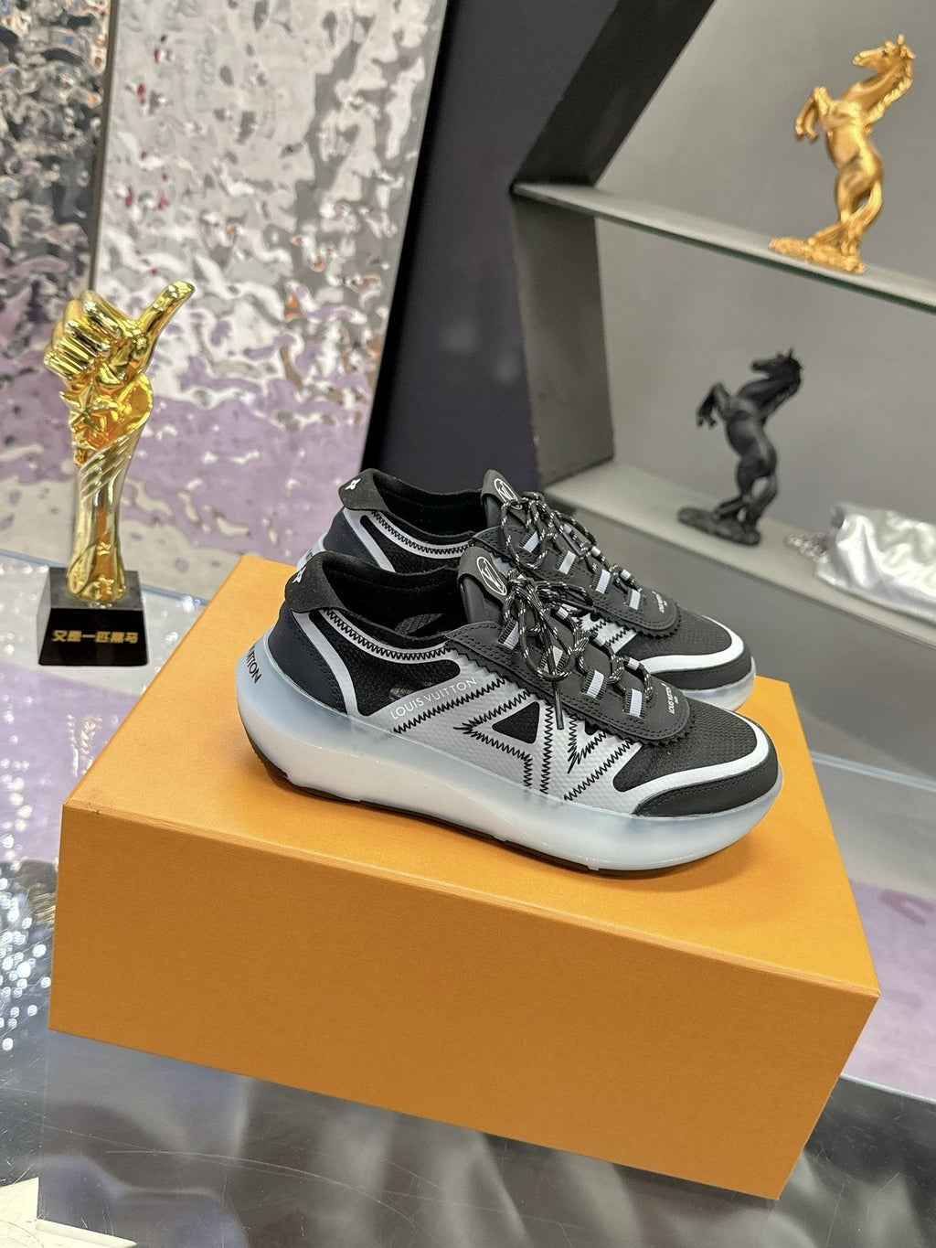 Louis Vuitton Mesh Panel Low-Top Sneakers