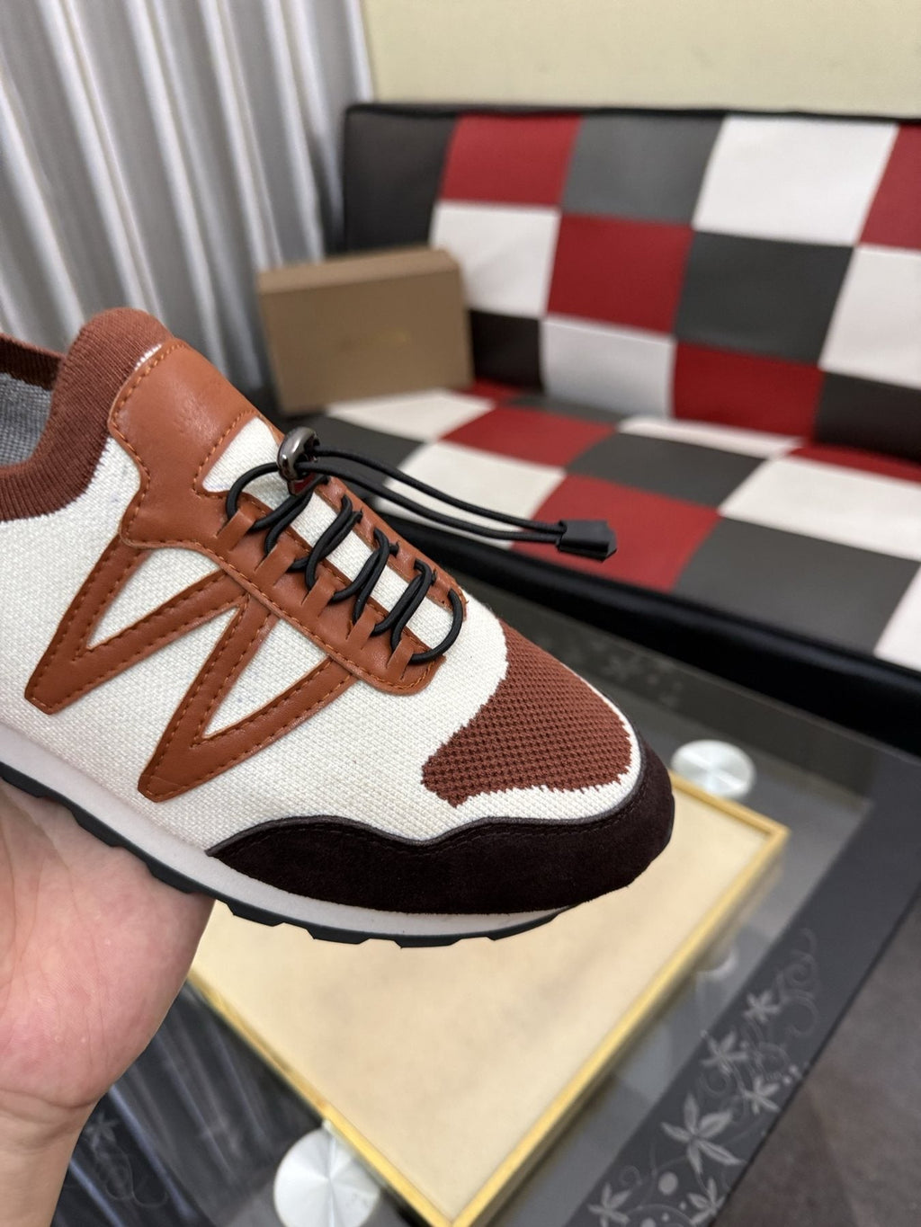 Louis Vuitton Men's Cream Brown Low-Top Sneakers