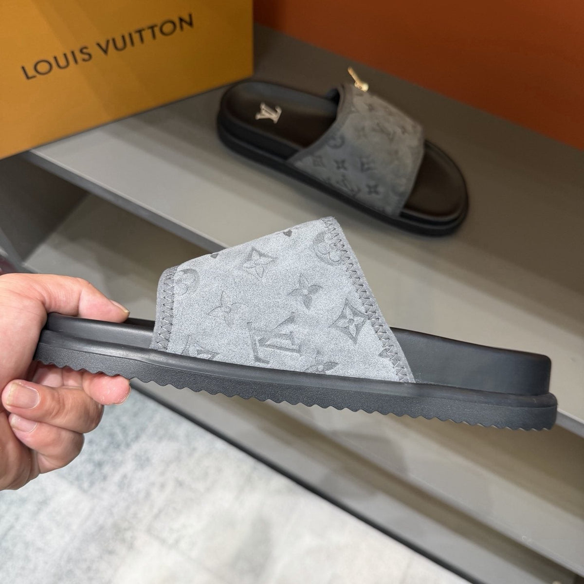Louis Vuitton Monogram Zip Slide Sandals