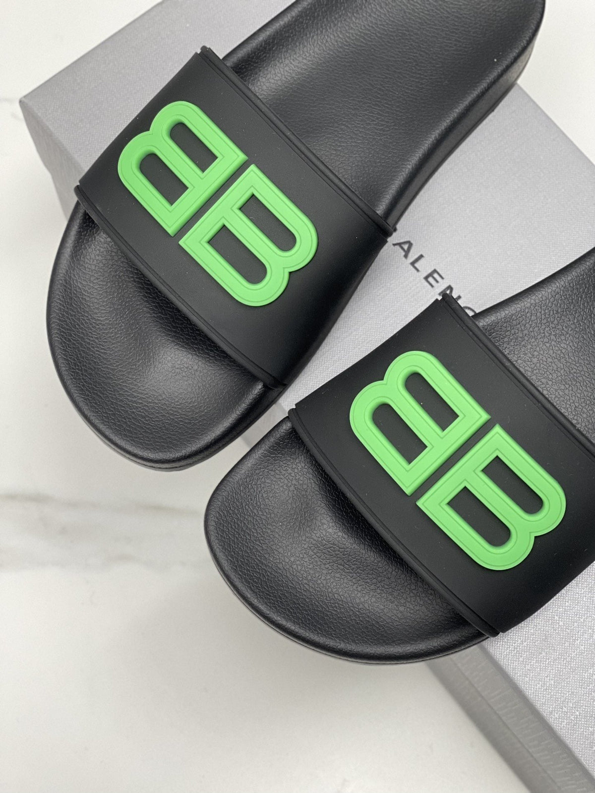 Balenciaga Raised Motif Slide Sandals