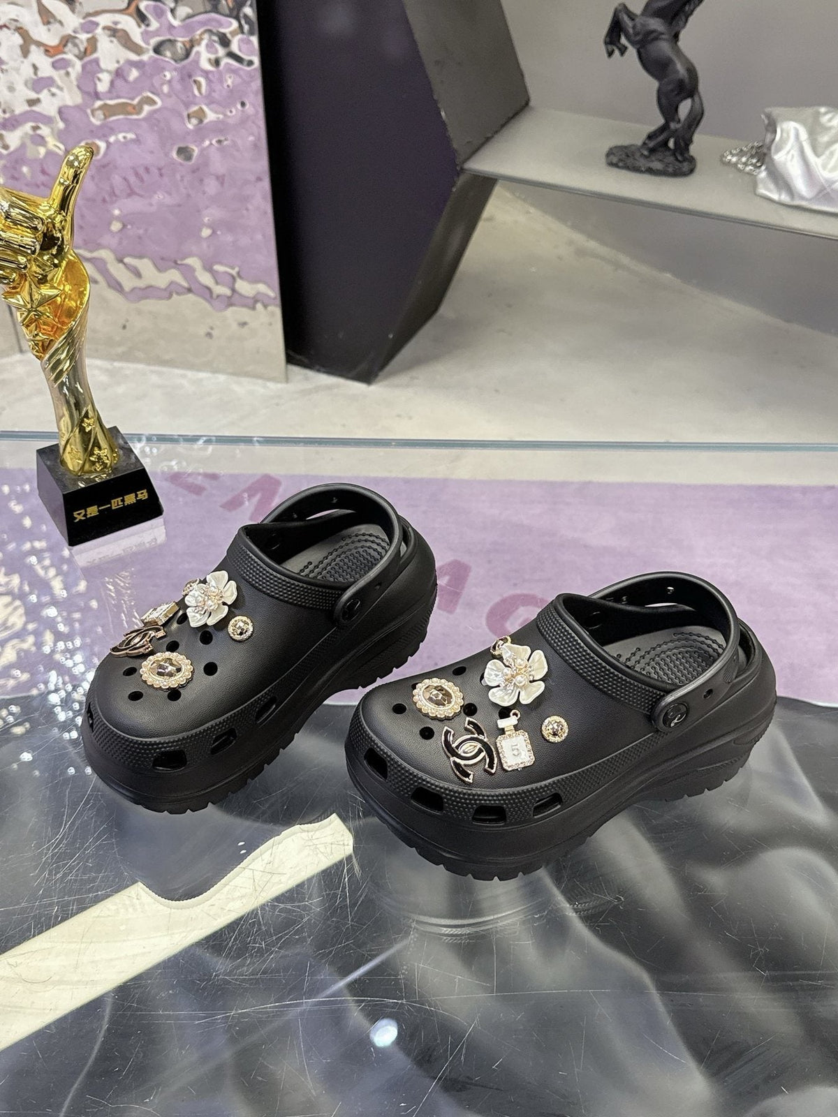 Crocs Pearl Charm Platform Clogs