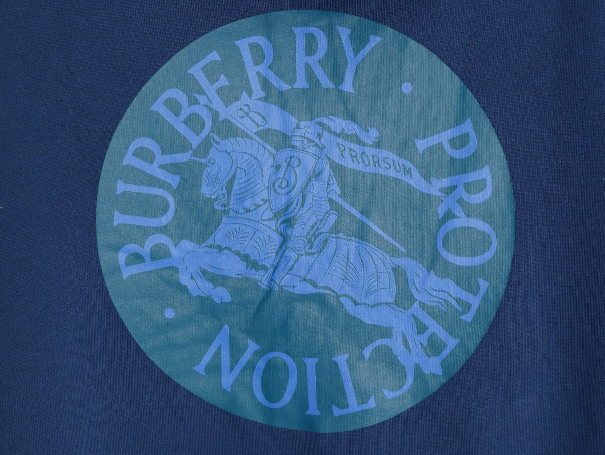 Burberry 25FW Horse Emblem Full-Zip Hoodie - Navy